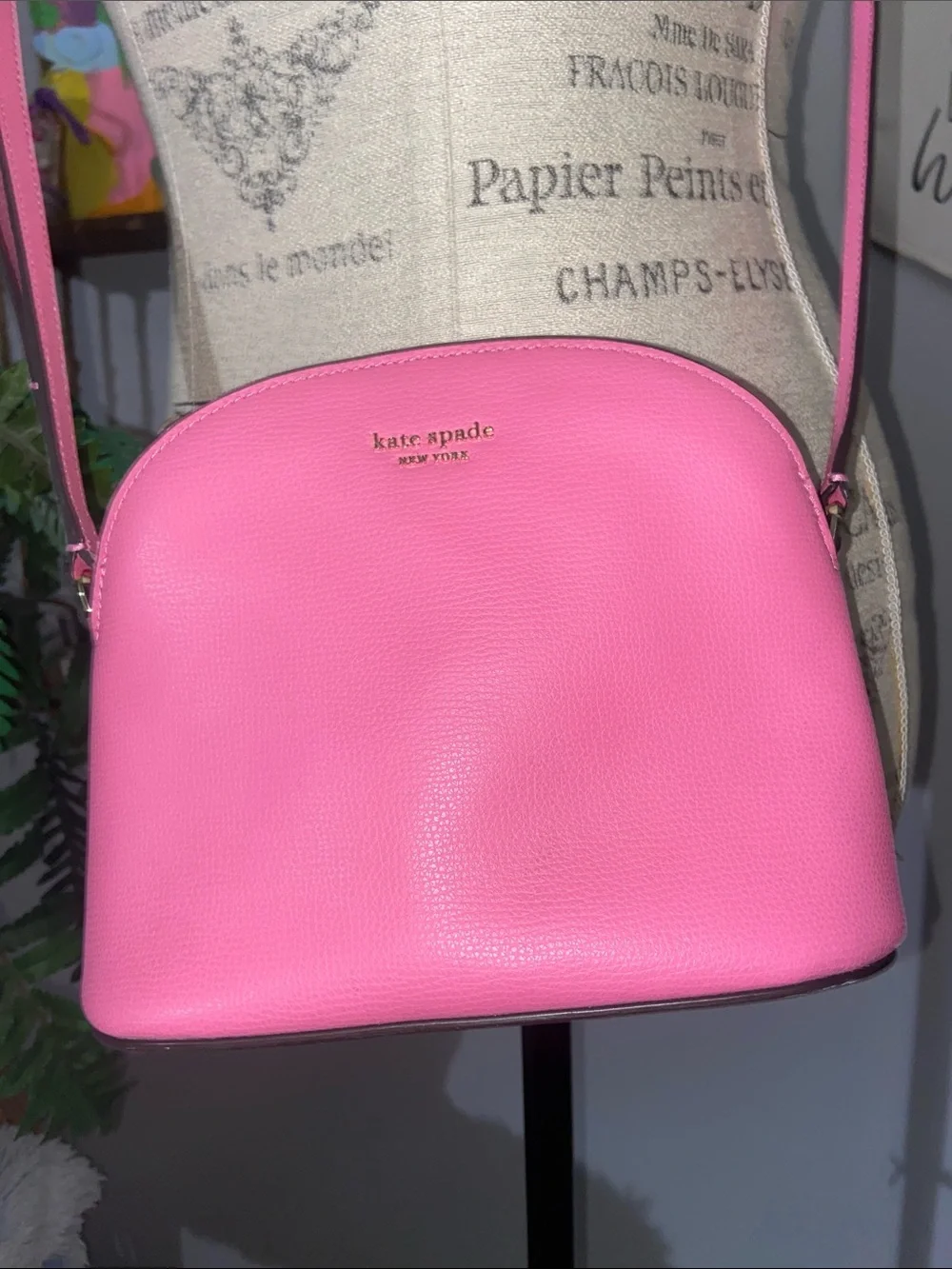 Kate Spade Schuyler Dome Hot Pink Crossbody Bag w/ Pink Dust Bag